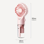 Portable Rechargeable Handheld Misting Fan - Battery Operated Mini Face Steamer for Travel &amp; Outdoors