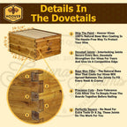 Hoover Hives 10 Frame Langstroth Beehive Dipped in Beeswax Includes Wooden Frames & Waxed Foundations (2 Deep Boxes, 1 Medium Box)
