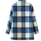 plaid woolen vintage blazer coat