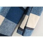 plaid woolen vintage blazer coat