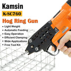 K-SC760 16 GauPneumatic C Ring Gun, 1/2-Inch 3.0-4.8mm Closure Diameter Hog Ring Staples, Automatic Hog Ring Plier, Hog Ring Tool for Fencing, Cages (K-SC760 C Ring Gun)