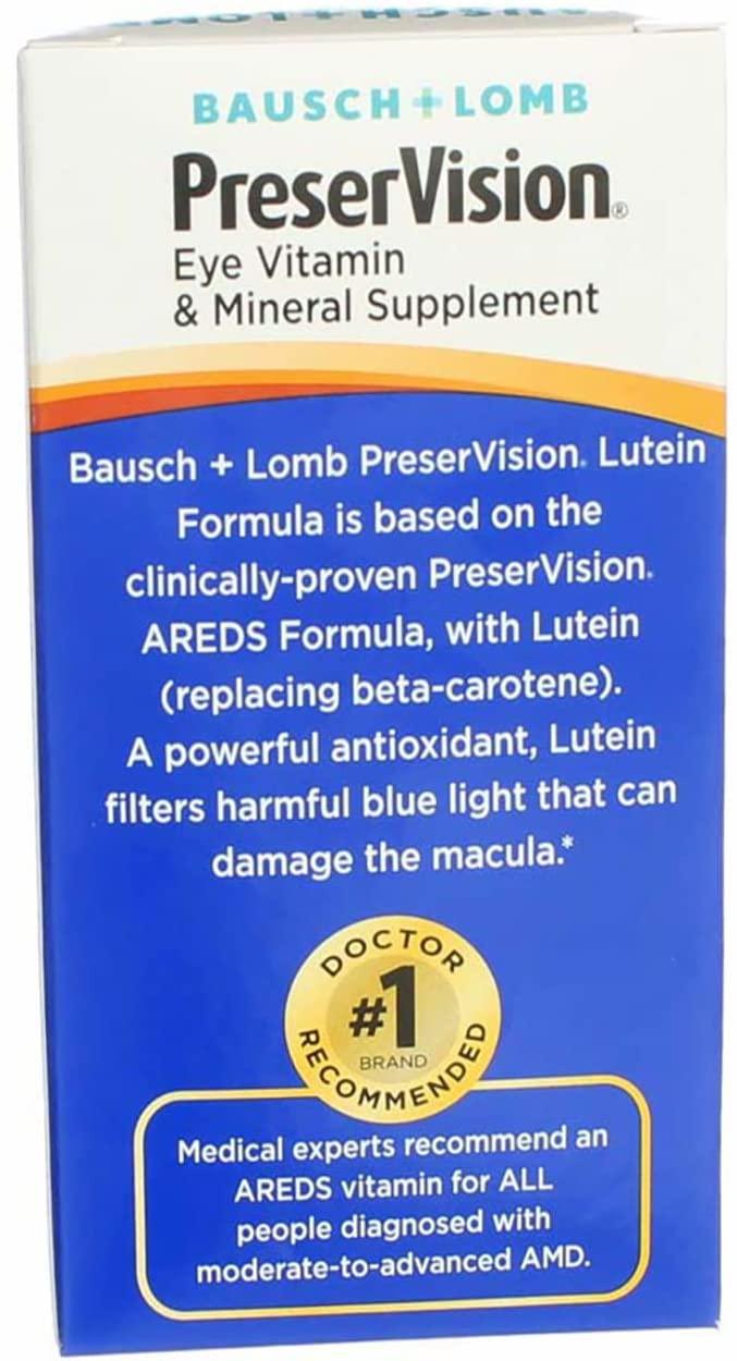 Bausch & Lomb PreserVision with Lutein 120 Soft Gels (Pack of 8)