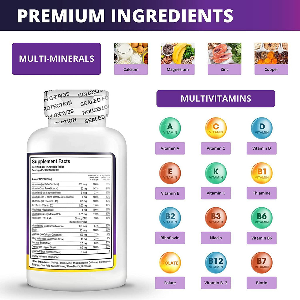 NuBest Tall Kids - Helps Kids Grow & Develop Healthily - Immunity & Bone Strength Support - Multivitamins & Minerals for Kids Ages 2 to 9 - 90 Chewable Berry Tablets - Fun Animal Shapes (Pack of 12)