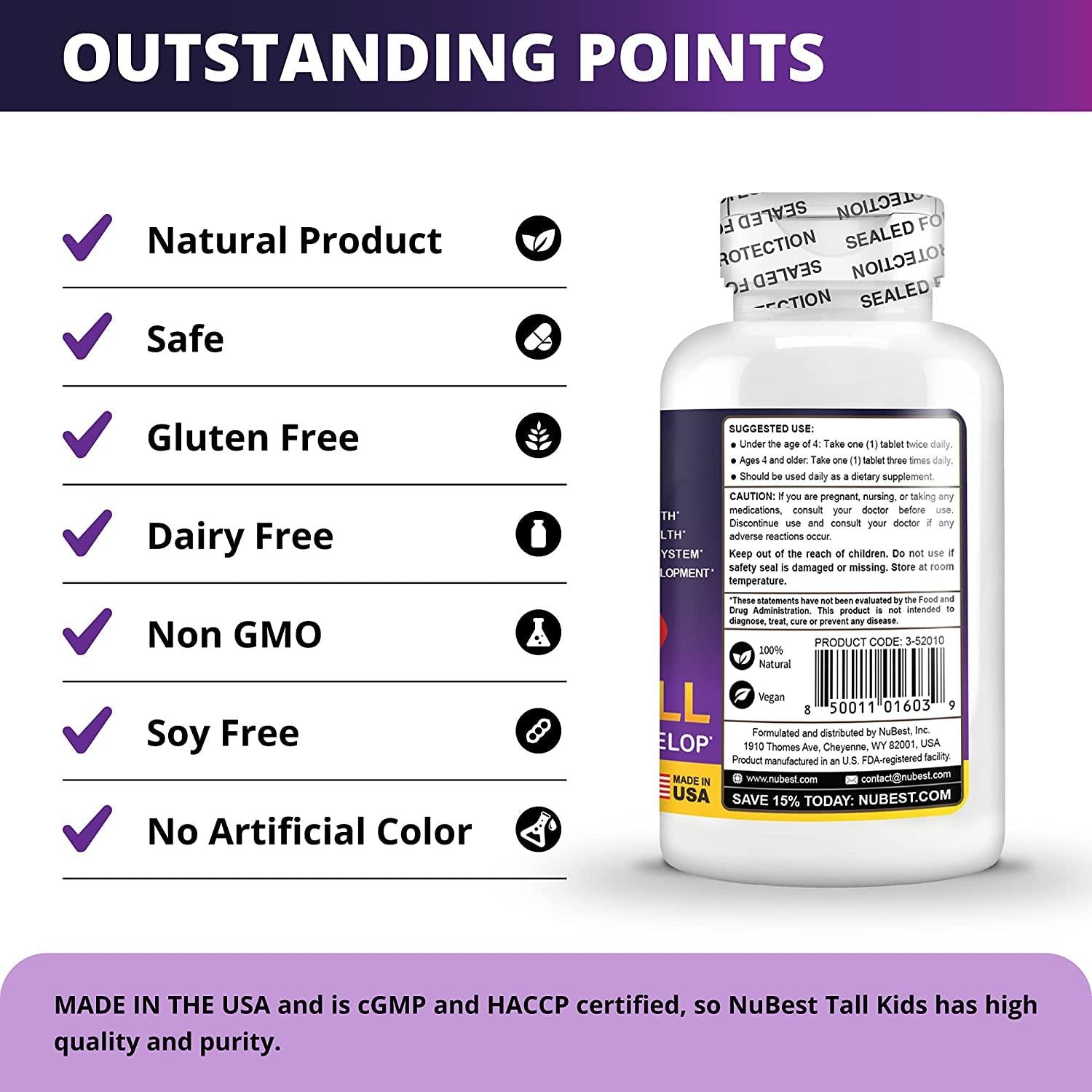 NuBest Tall Kids - Helps Kids Grow & Develop Healthily - Immunity & Bone Strength Support - Multivitamins & Minerals for Kids Ages 2 to 9 - 90 Chewable Berry Tablets - Fun Animal Shapes (Pack of 12)