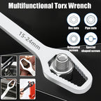 1pc Universal Double Ended Wrench, Self-Tightening 8-22mm Screw Nuts Repair Wrench, Double-Headed Ratchet Spanner, Adjustable Torx Spanner