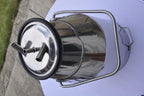 Portable Cow Bucket Milker Station w/ 25 Liter SS Milk Pail Tank+Lid/Rubber Liner+Pulsator L80+Milk Claw Cluster+MilShells Teat-Cups+Liners+ Clear PVC Milk Air Hoses get in Vacuum line to Milk