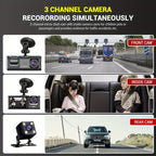 3 Lens Car Dashcm Car Camera Car Black Box 3 Camera Dash Cam Front,Inside,Rear,1080P