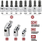 Power 200 Piece 1/4-inch, 3/8-inch, and 1/2-inch Drive Mechanics Tool Set - with SAE and Metric Socket Set, Power XT 90 Tooth Seal-Head Ratchets, including Case - 642472