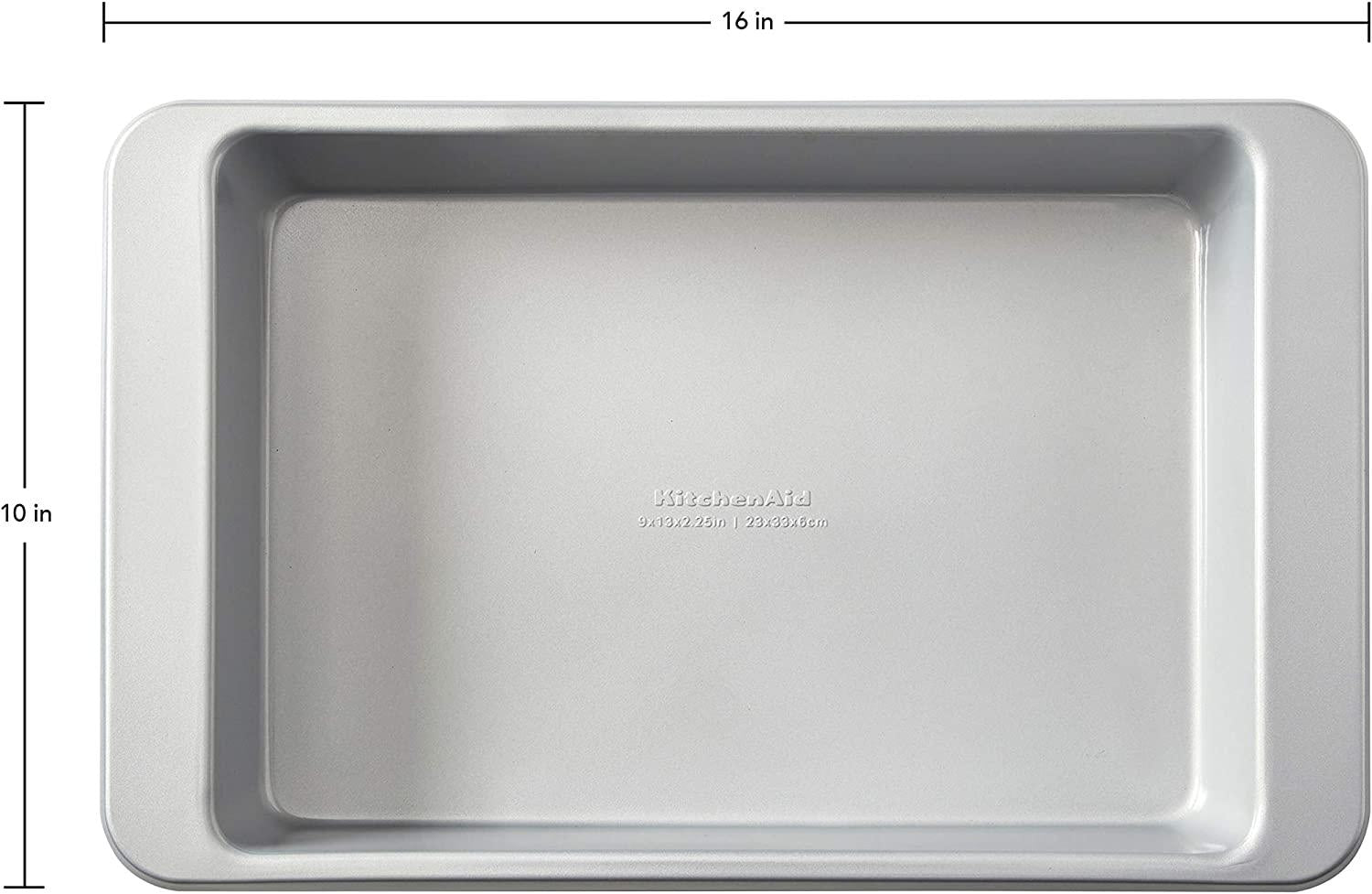 KitchenAid Nonstick Aluminized Steel Rectangular Cake Pan, 9x13-Inch, Silver