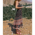 bohemian noodle strap beach dress