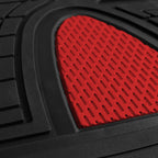 FH Group Automotive Floor Mats - Heavy-Duty Rubber Floor Mats for Cars, Universal Fit Full Set, Climaproof Floor Mats, Trimmable Floor Mats for Most Sedan, SUV, Truck Floor Mats Red