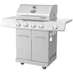 Propane Gas Grill 4 Burner with Side Burner  Steel Outdoor CooHome