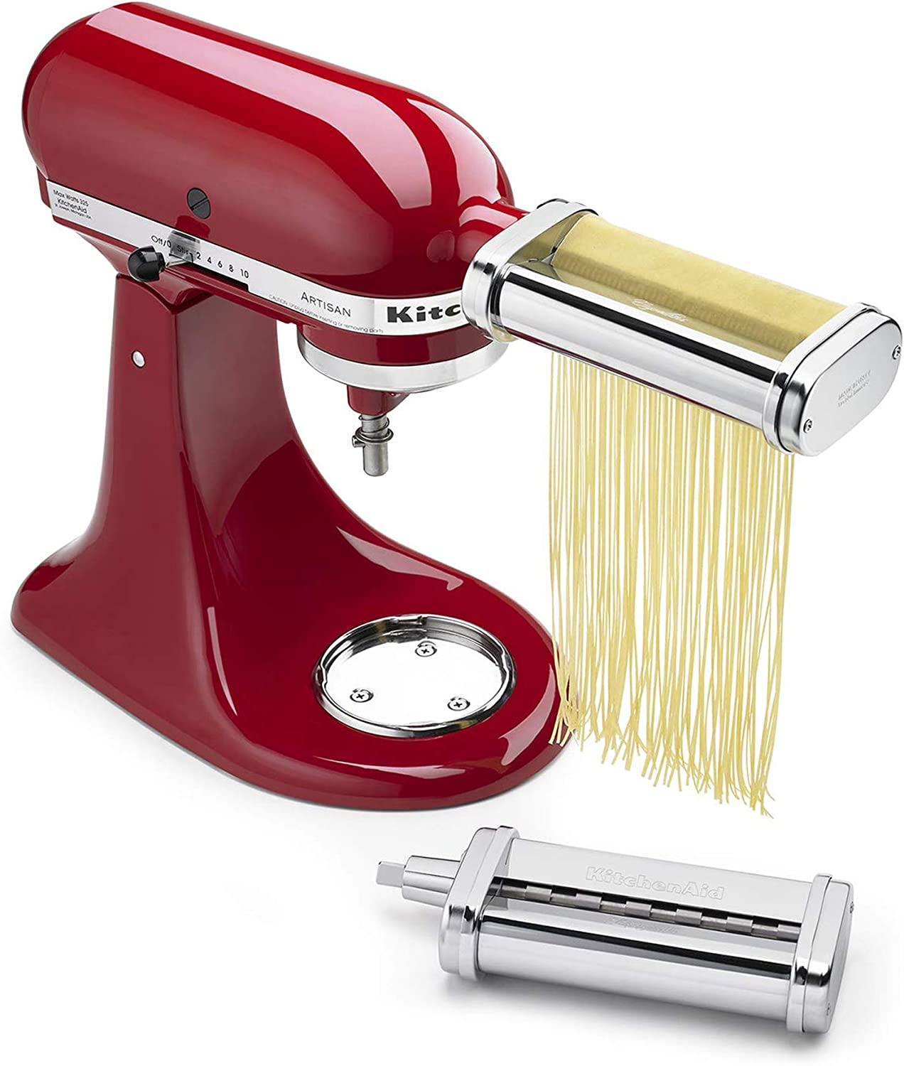 KitchenAid KSMPCA Pasta Cutter Attachment Set (2 Piece), One Size, Silver