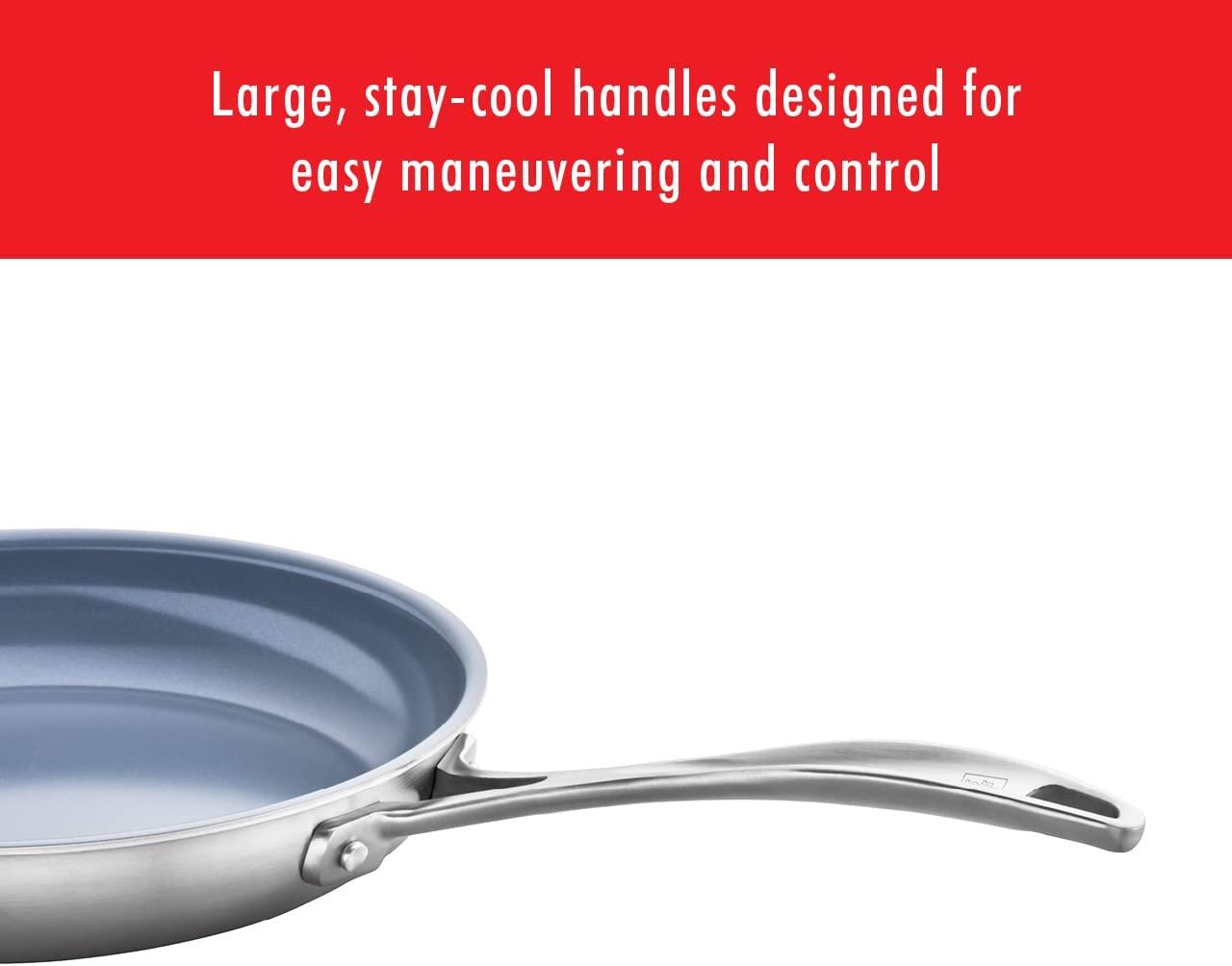 ZWILLING Spirit Non-Stick Fry Pan, 12-Inch Ceramic Fry Pan, Stainless Steel