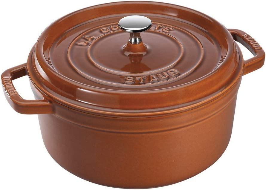 Staub Cast Iron 7-qt Round Cocotte - Burnt Orange, Made in France