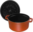 Staub Cast Iron 7-qt Round Cocotte - Burnt Orange, Made in France