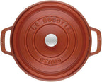 Staub Cast Iron 7-qt Round Cocotte - Burnt Orange, Made in France