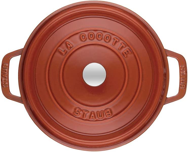 Staub Cast Iron 7-qt Round Cocotte - Burnt Orange, Made in France