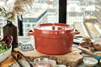 Staub Cast Iron 7-qt Round Cocotte - Burnt Orange, Made in France