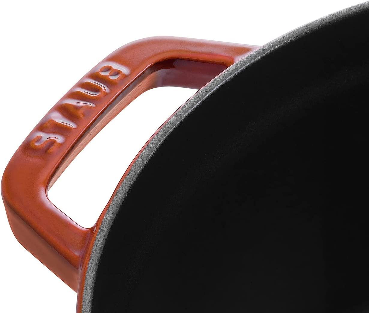 Staub Cast Iron 7-qt Round Cocotte - Burnt Orange, Made in France