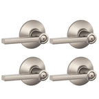 Latitude Satin Nickel Privacy Bed/Bath Door Lever (4-Pack)