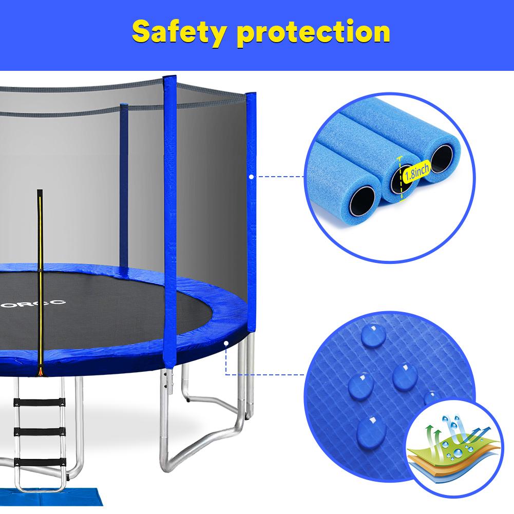 ORCC 12FT Kids Trampoline, TÜV Certificated Yard Trampoline with all Accessories