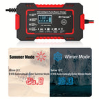 Car Battery Charger, 12V 4Ah-100Ah Smart Battery Trickle Charger Automotive Battery Maintainer Desulfator With Temperature Compensation