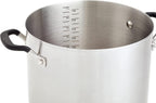 KitchenAid Stainless Steel Stockpot with Measuring Marks and Lid, 8 Quart, Brushed Stainless Steel