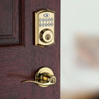 Z-Wave SmartCode 914 Lifetime Polished Brass Single Cylinder Electronic Deadbolt Featuring SmartKey Security