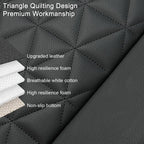 Black Panther Luxury Faux Leather Car Seat Cover Front Bottom Seat Cushion Cover, Anti-Slip and Wrap Around The Bottom, Fits 95% of Vehicles - 1 Piece,Black