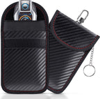Lanpard Faraday Bag for Key Fob(2 Pack), Faraday Cage Protector, Car RFID Signal Blocking Key Fob Protector, Double-Layers of Shielding Carbon Fiber Material Anti-Theft Faraday Pouch