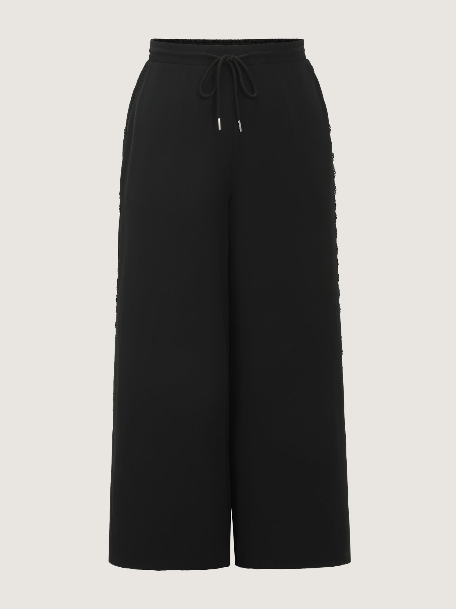 Lace Side Panels Drawstring Pants