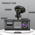 3 Lens Car Dashcm Car Camera Car Black Box 3 Camera Dash Cam Front,Inside,Rear,1080P