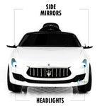 12V Maserati Ghibli Ride on electric power car For Kids Remote Control MP3 LED lights Opening doors - White