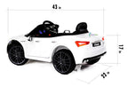 12V Maserati Ghibli Ride on electric power car For Kids Remote Control MP3 LED lights Opening doors - White