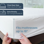 SafeRest Mattress Protector - Queen Size Cotton Terry Waterproof Mattress Protector, Breathable Fitted Mattress Cover with Stretchable Pockets
