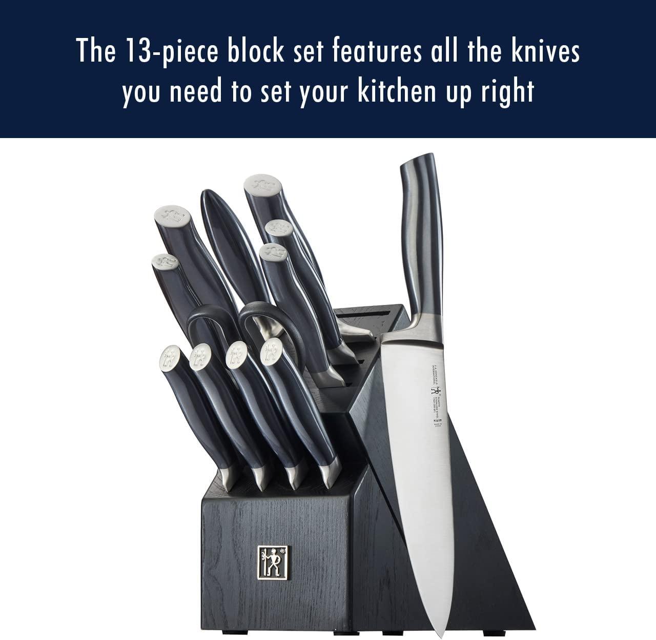 HENCKELS Graphite Razor-Sharp 13-pc Knife Set German Engineered Informed by 100+ Years of Mastery, Chefs Knife