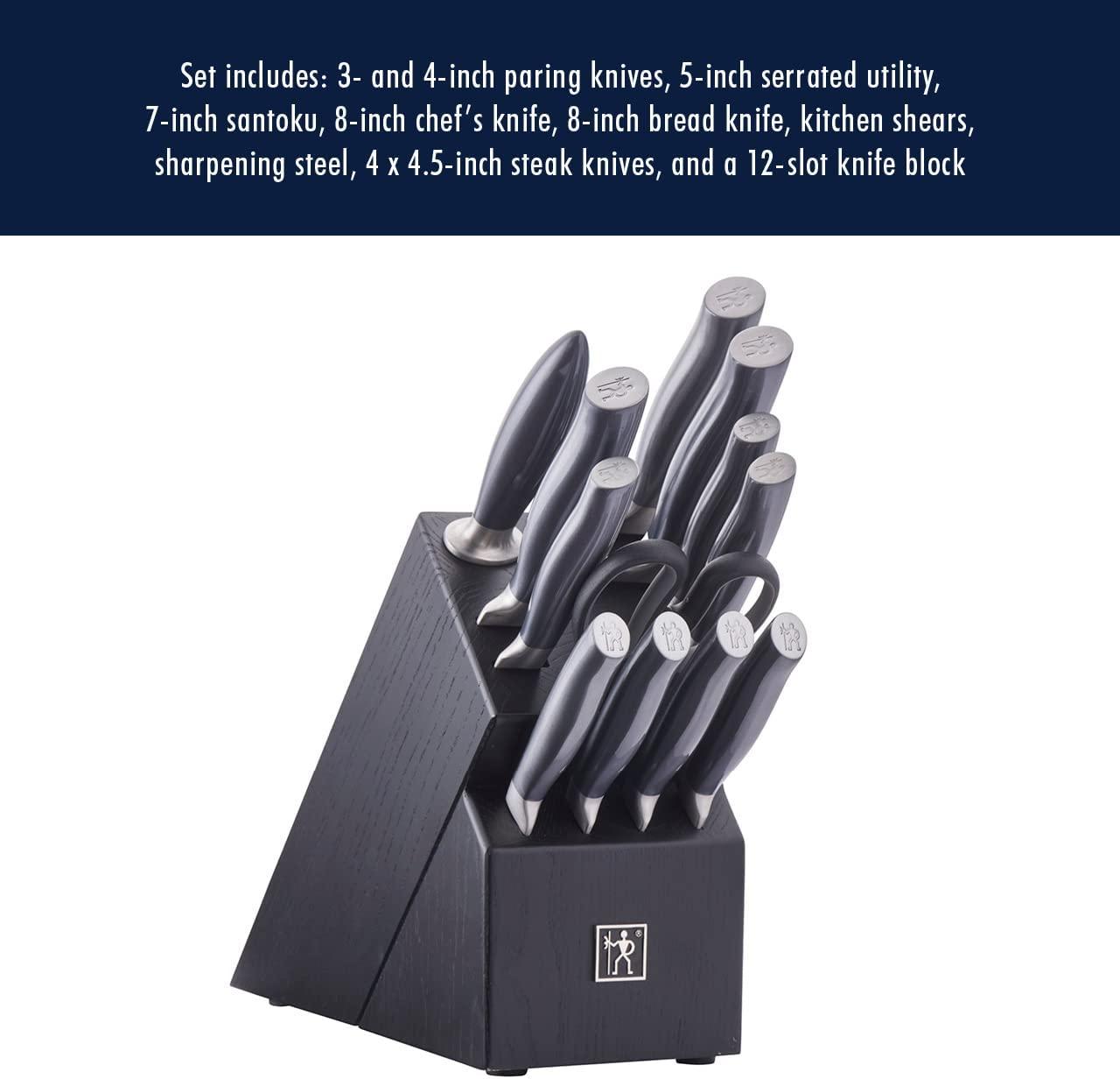 HENCKELS Graphite Razor-Sharp 13-pc Knife Set German Engineered Informed by 100+ Years of Mastery, Chefs Knife
