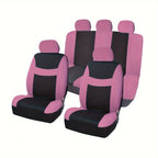 9pcs Polyester Fabric Car Seat Cover Universal Style Multi-color