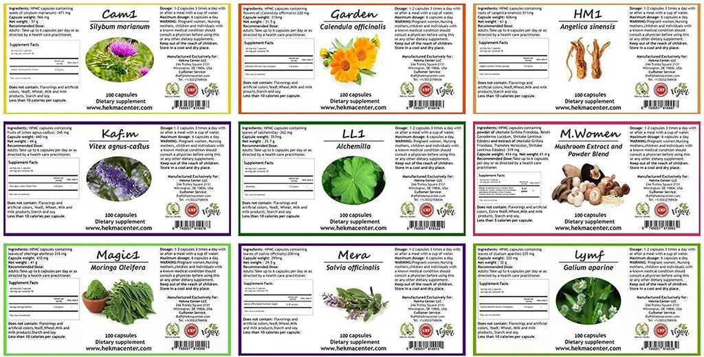 Hekma Center Supplements Package for Fibroids - 100% Natural Herbs, Vitamins, and Dietary Supplements for Fibroids - Pure Organic - Vegan - Fibroid