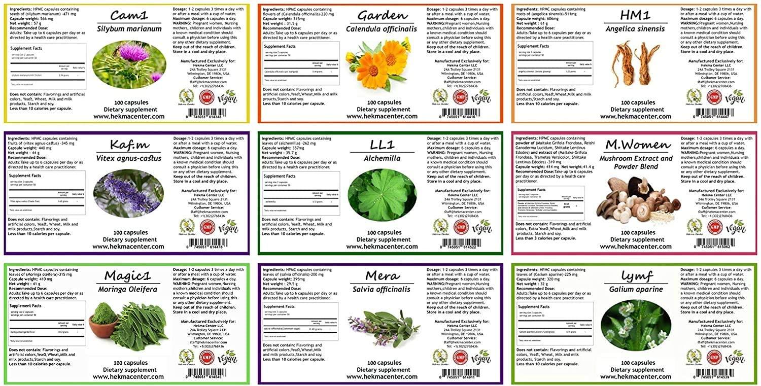 Hekma Center Supplements Package for Fibroids - 100% Natural Herbs, Vitamins, and Dietary Supplements for Fibroids - Pure Organic - Vegan - Fibroid
