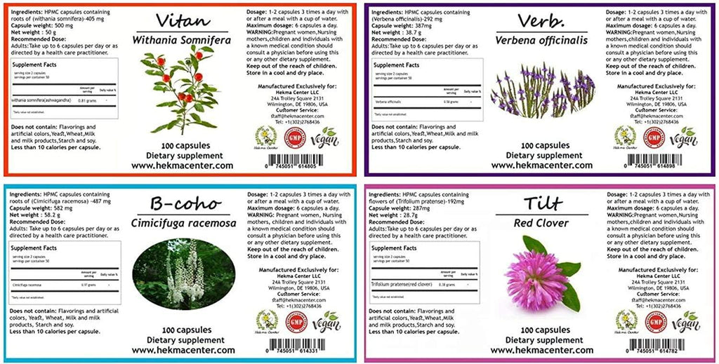Hekma Center Supplements Package for Fibroids - 100% Natural Herbs, Vitamins, and Dietary Supplements for Fibroids - Pure Organic - Vegan - Fibroid