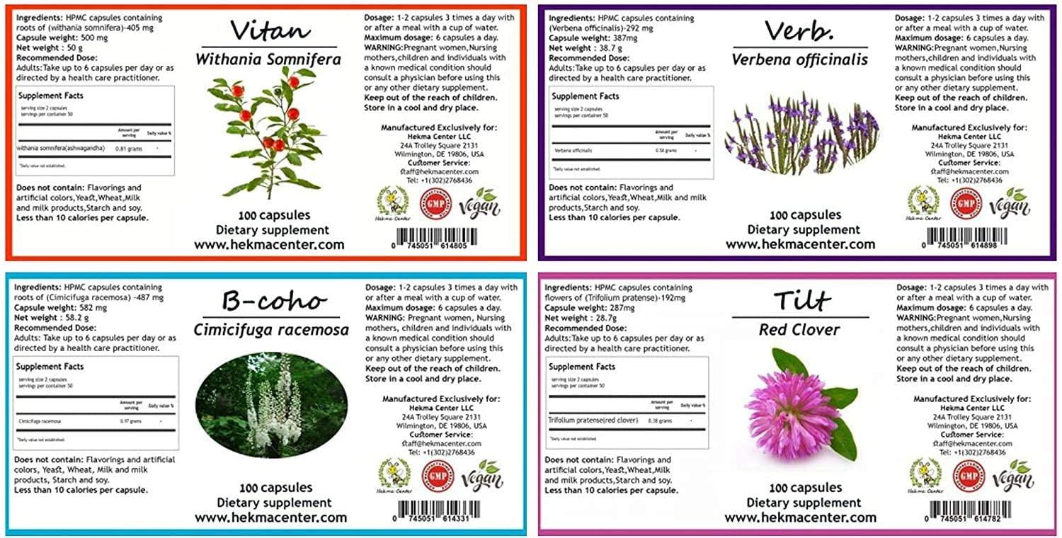 Hekma Center Supplements Package for Fibroids - 100% Natural Herbs, Vitamins, and Dietary Supplements for Fibroids - Pure Organic - Vegan - Fibroid