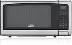 Willz WLCMJ411S2-10 Countertop Microwave Oven, 6 CooPrograms, LED Lighting Push Button, 1.1 Cu.Ft,  Steel
