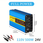 Pure Sine Wave Power Inverter 12V/24V To 110V 60HZ 500W 1000W 1500W 2000W DC To AC VoltaConverter Power Supply