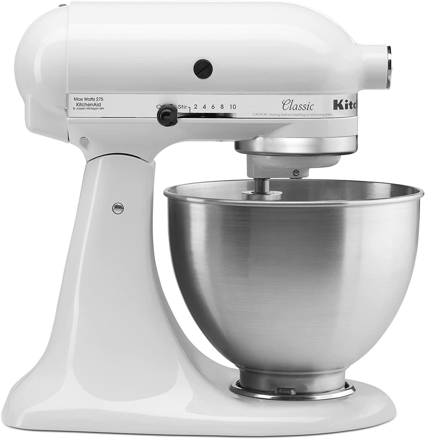 KitchenAid K45SSWH Stand Mixer, 4.5 Q, White