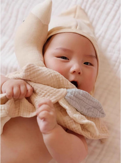 Goose Lovey Muslin Cotton Baby Blanket, Soft Breathable Lovies for Babies, Muslin Fabric for Comfortable Sleep & Play(Black Green)