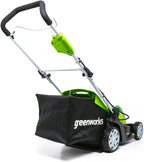 Greenworks G-MAX 40V 17'' Brushed Mower with 4Ah Battery and Charger - 2508302 Model & 12-Inch 40V Cordless String Trimmer, 2.0Ah Battery and Charger Included 2101602