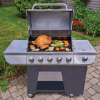 3-In-1  Five-Burner Propane Gas Grill with Side Burner