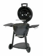barbacoa asador de carbon parrilla ahumador termometro acero llantas seguro